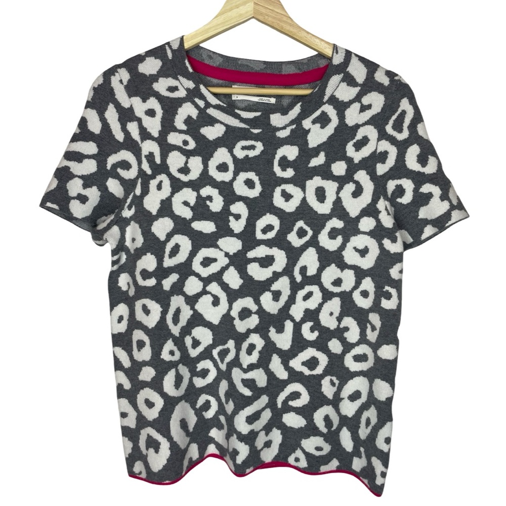 ANTHROPOLOGIE EVANNA CHEETAH PRINT SWEATER T SHIRT #107